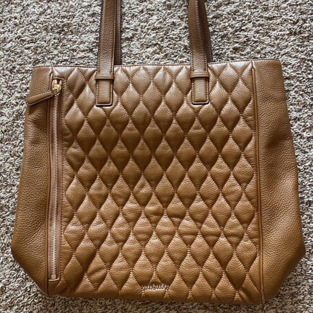 Vera Bradley quilted leather tote bag
